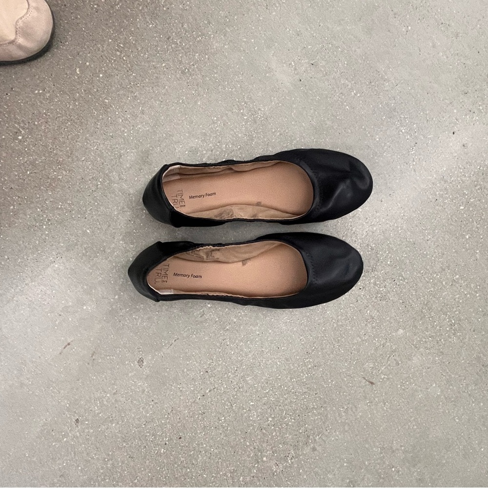 Time and Tru little  Black Flats